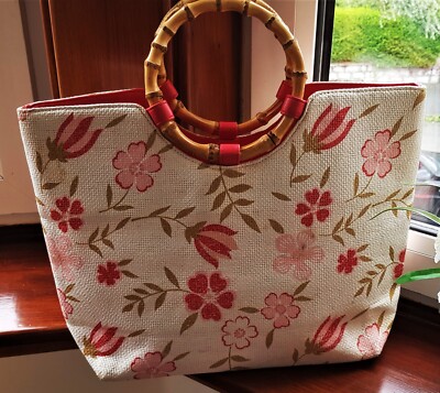 Very Good Quality STURDY SHOPPING BEACH BAG BAMBOO