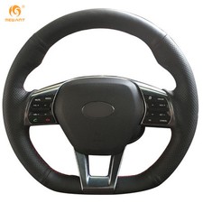 DIY Black Leather Steering Wheel Cover for Hyundai Sonata 9 2015-16 #0603