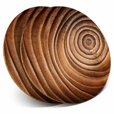 2 x Coasters - Tree Trunk Wood Section Rings Home Gift #16844