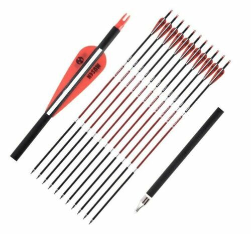 10/12/24pcs Musen Carbon Arrows 30" Compound/Recurve Bow Hunting SP340/400/500 - Picture 5 of 42