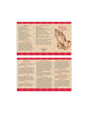 (2 copies) Trifold Catholic Favorite Prayers Pamphlet Glossy Cardstock
