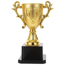 Small Gold Trophies for Kids, 5.6 Inch Plastic Soccer Trophy Cup for Sports T...