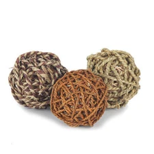 2252 Pk3 Multi Seagrass 3 1/2 Inch Balls Foot Talon Bird Toys Craft Part Cage