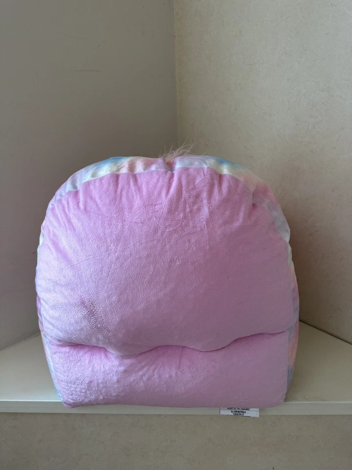 Плюшевый детский диван-единорог фигурное кресло-мешок с отделкой шерпа - Изображение 3 из 4