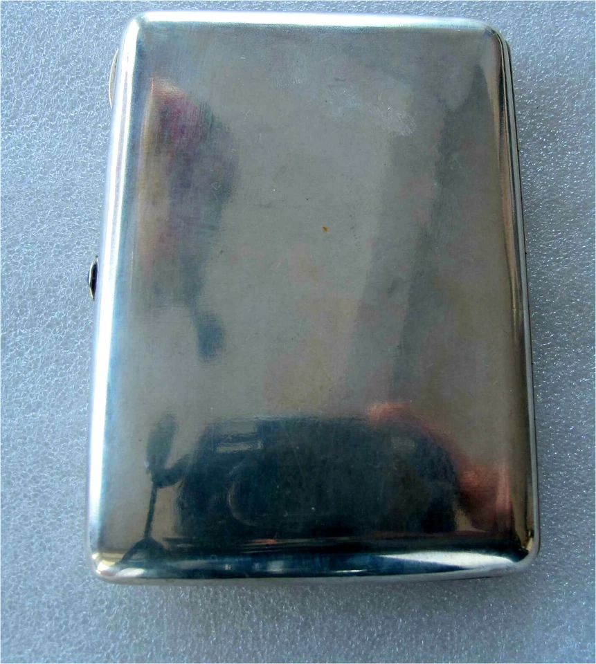 Estuche de cigarrillos de plata rusa Art Nouveau bailarina exótica, Moscú Foto 2 de 4