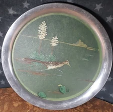 Stieff Pewter Platter 14” ROADRUNNER Grace Gilmore P70 Pewter good condition