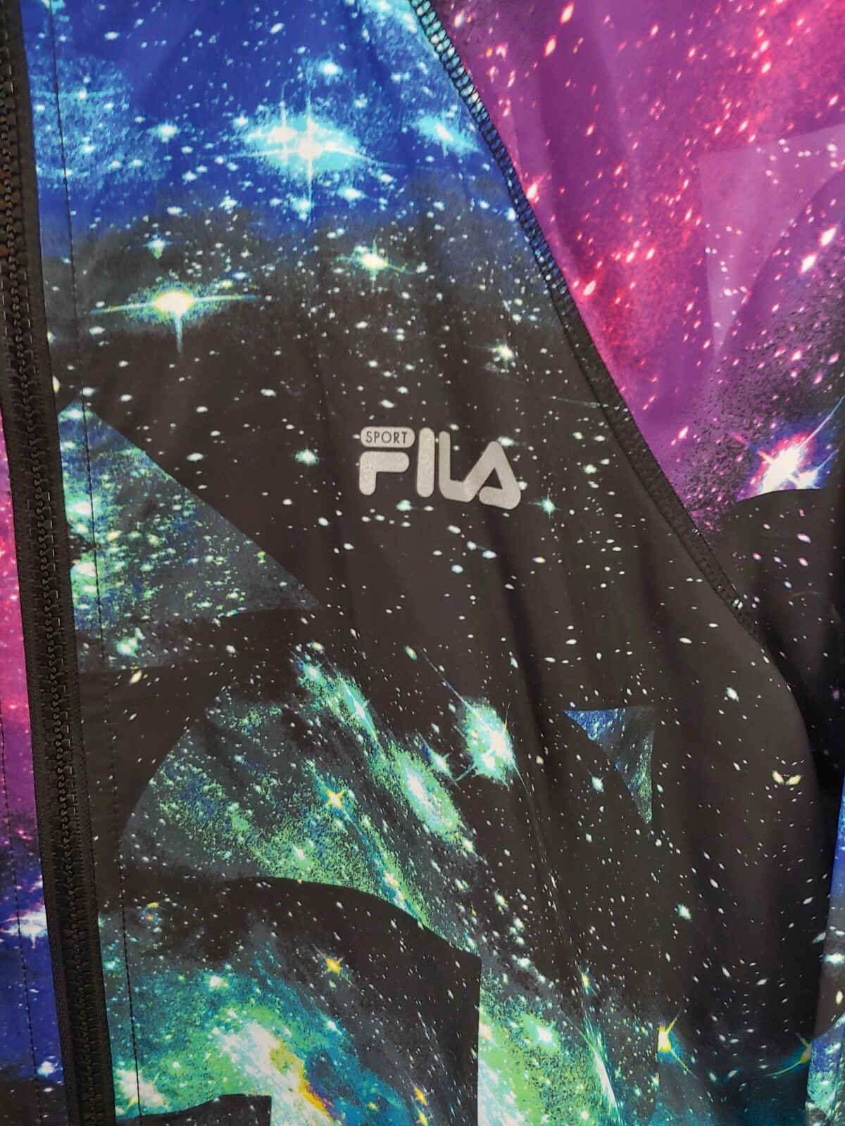 Giacca donna Fila grande colorata leggera ventilata stampa galassia atletica
