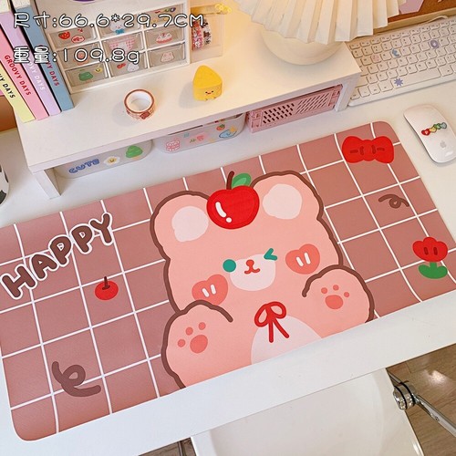 PVC Large Cartoon Pink Mousepad Waterproof Cartoon PU Waterproof Desk Mat - Afbeelding 8 van 12