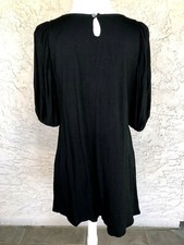 Women's Joie Balloon Sleeve Knee Length Black Rayon Shift Dress Sz S EUC