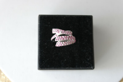 Deluxe Ring Rundschliff 1,5 mm Top Rich Rot Rosa Rubin 925 Sterlingsilber Größe 7,5