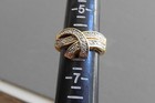 FANCY RING criss cross design gold and silver metal — photo 2