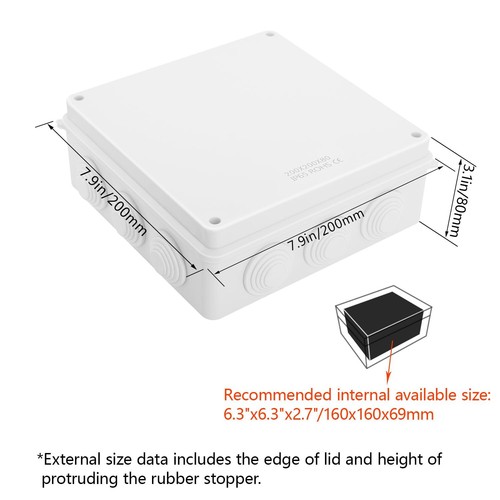 ABS Plastic Dustproof Waterproof IP65 Junction Box Universal Electrical Proje... - Picture 2 of 8