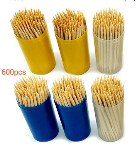 1200x Toothpicks wooden oral care hygiene 2 sided cocktail sticks - Picture 2 of 2