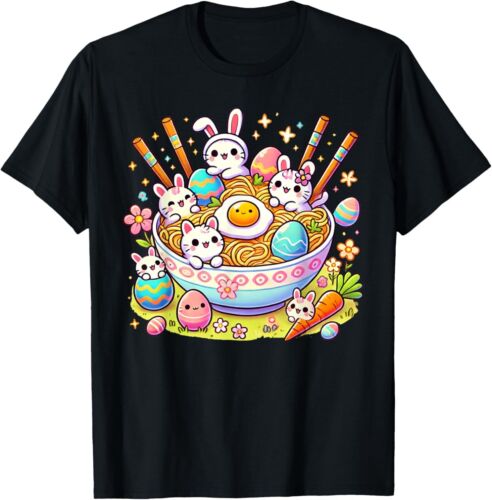 Easter Ramen Cats Cute Anime Happy Easter Day Women Girls T-Shirt