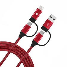 4-IN-1 USB-C CABLE FAST CHARGER POWER CORD WIRE for iPHONE iPAD PHONES TABLETS