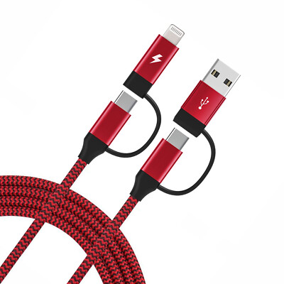 4-IN-1 USB-C CABLE FAST CHARGER POWER CORD WIRE for iPHONE iPAD PHONES TABLETS