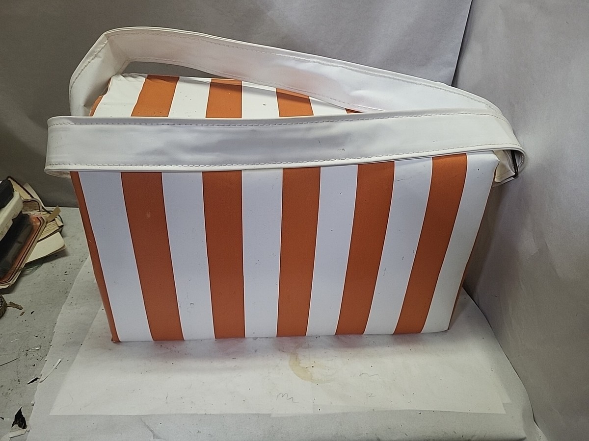 TUPPERWARE PICNIC SET~1970's~Orange/White Stripes~Cups