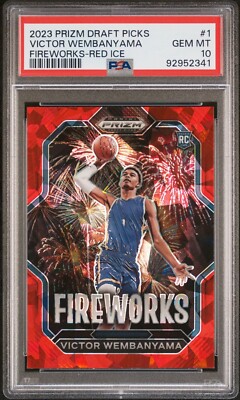 PSA 10 Victor Wembanyama RC 2023 Prizm Draft Fireworks #1 SSP Red