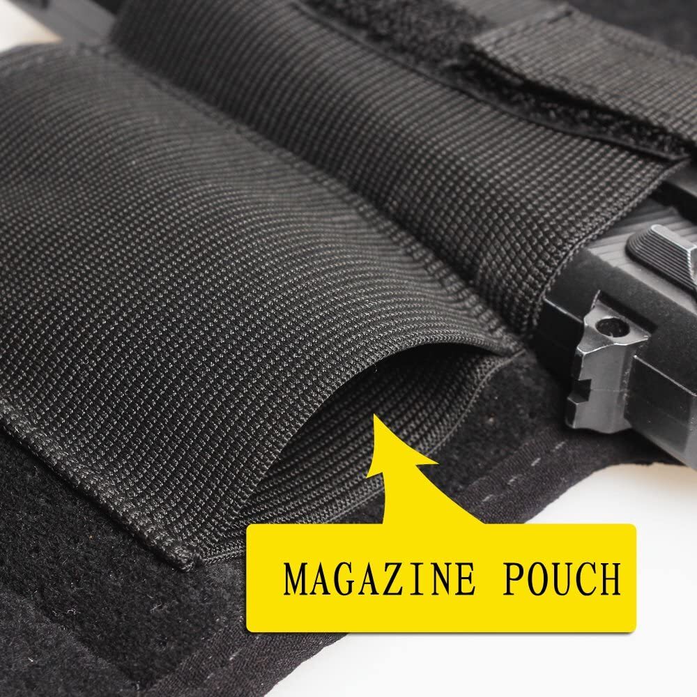 Concealed Carry Ankle Holster with Mag Pouch for Small Pistol Leg Hidden Holster