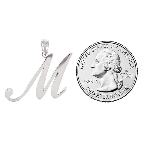 Dije Colgante Dije A-Z Inicial Letra M Alfabeto A-Z Amarillo Blanco o Oro Rosa de 14 K - Imagen 7 de 9