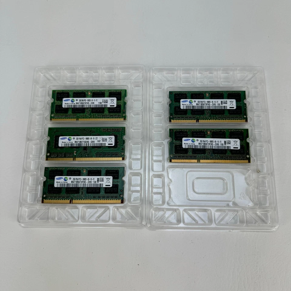 Samsung 10GB (5 x 2GB) 1Rx8 PC3-10600S DDR3 Laptop Memory Ram M471B5773CHS-CH9 - Image 2 of 4