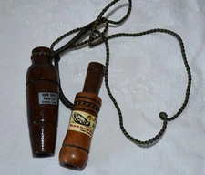 Vintage 2 Hunting Goose Call Combo Faulks Lake Charles LA & Sure Shot, Groves, T