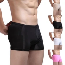 Lightweight and Breathable Men's Ice Silk Boxers Shorts Low Rise Trunks