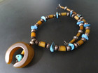 Vintage Sterling Spacer Chunky Turquoise Naja Necklace 16" Tube Bead Hook Clasp — photo 5