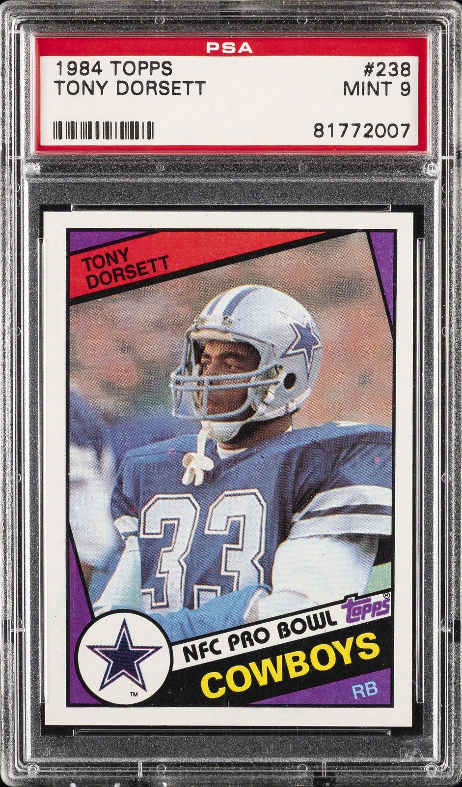 1984 TOPPS #238 TONY DORSETT PSA 9