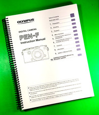 Owners Manual for Olympus Pen-F Camera 188 Pages W/Clear Covers 