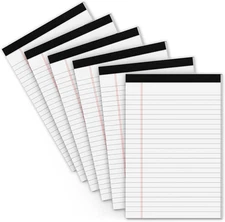 Legal Pads 5x8 Small Note Pads 5x8 Notepads for Work, 6 Pack Writing Pads 5x8 Co