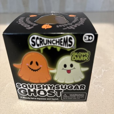 Tobar Scrunchems Sugar Squishy Ghost White Glow In Dark 3  Halloween Toy