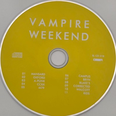 Vampire Weekend Self Titled Disc Only CD Album Alternative Indie Rock