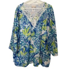 San Soleil Womens 1/4 Zip Pullover Shirt XL Plue Long Vented Slv Golf Pickleball