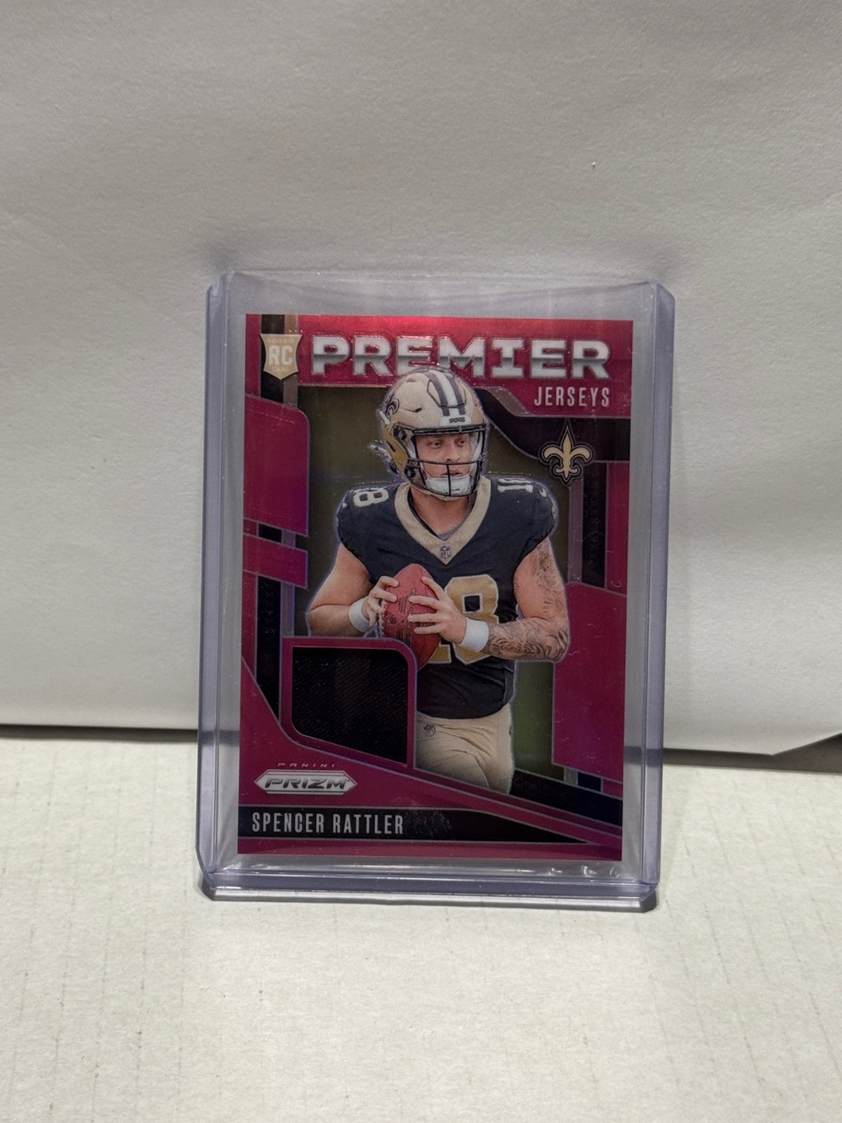 2024 Panini Prizm - Premier Jerseys Spencer Rattler #PJ-SRR Pink Prizm (MEM, RC)