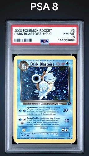 2000 POKEMON ROCKET 3 DARK BLASTOISE-HOLO - PSA 8
