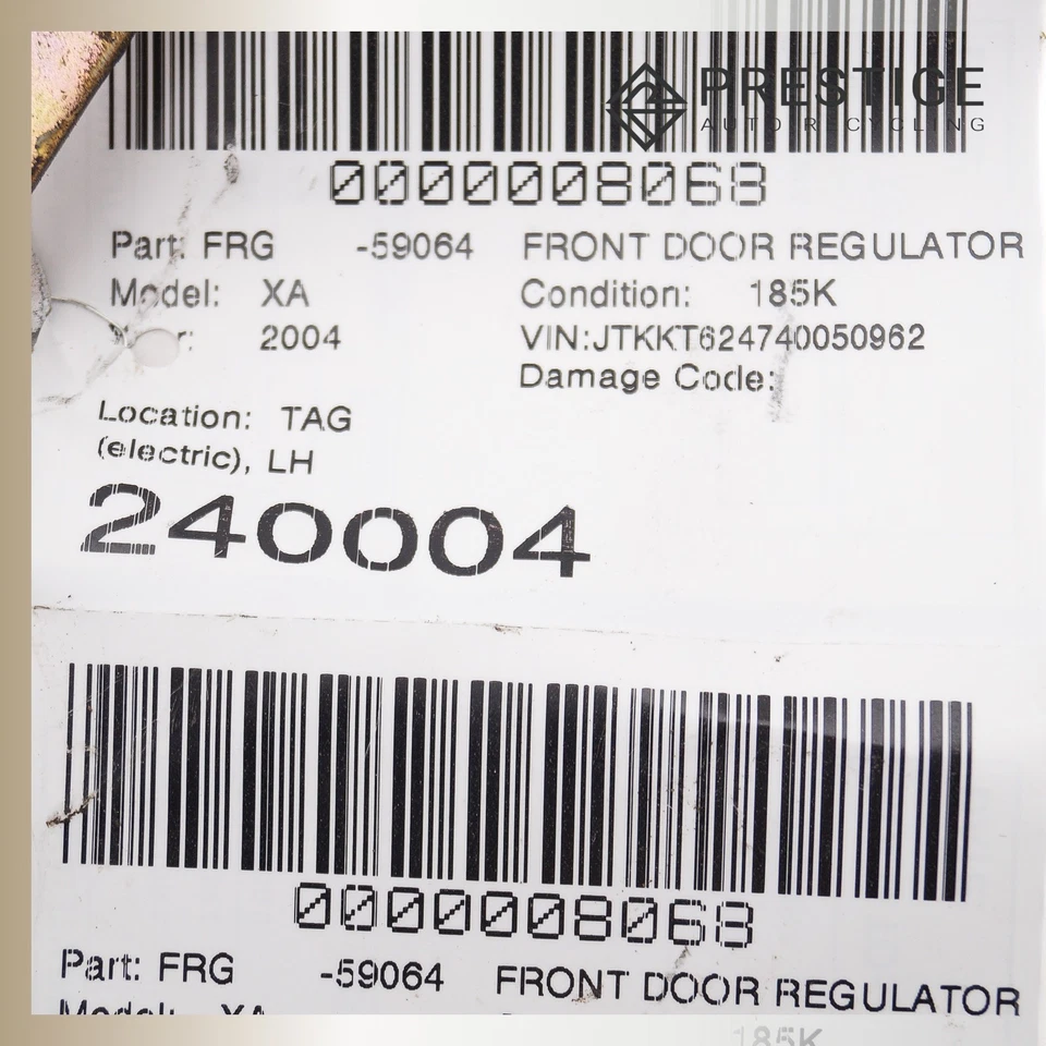 Regulador de ventana de puerta SCION XA 2004-2006 con motor delantero izquierdo 69802-52080 Foto 4 de 4