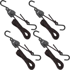 Ayaport Kayak Rope Tie Down Ratchet Straps Bow and 1/8x6 apos;-4pcs, Black