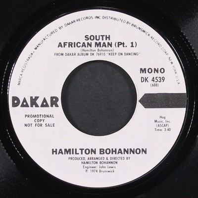 HAMILTON BOHANNON: south african man / mono DAKAR 7'' Single 45 RPM