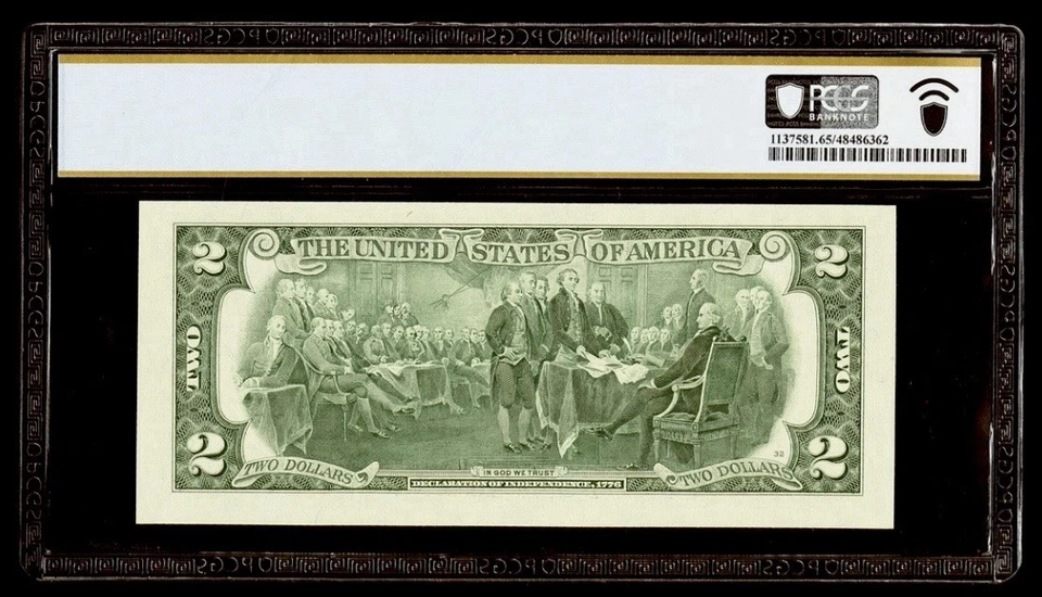 True Binary-Radar-Rotator Serial# 11011011 PCGS 65 EPQ Gem 2003-A $2 Dollar - Image 2 of 2