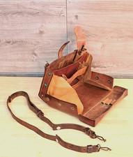 Swiss Vintage Leather Bag Folding Officer Army Bag Medic Paramedic WW2 WW1