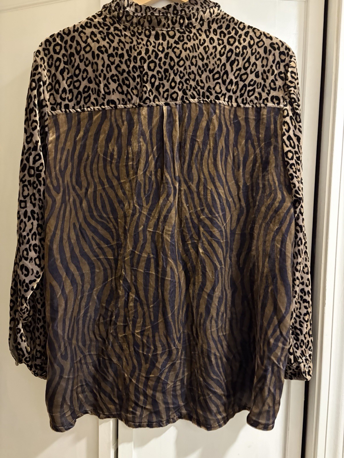 Johnny Was Leopard Print Button-Up Collared Blous… - image 7