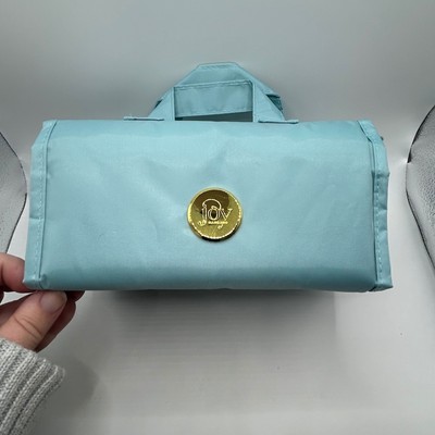 JOY Mangano Better Beauty Roll Up Toiletry Organizer Bag Light Blue