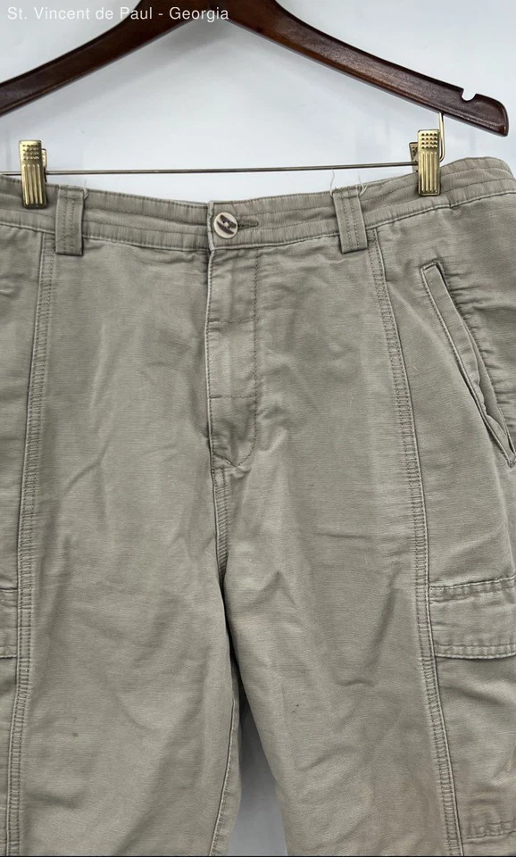 Pantalones Cortos de Carga Jachs Beige 100% Algodón Bolsillo Cortado Para Hombre 34 Y2K 9" Entrepierna Foto 2 de 4