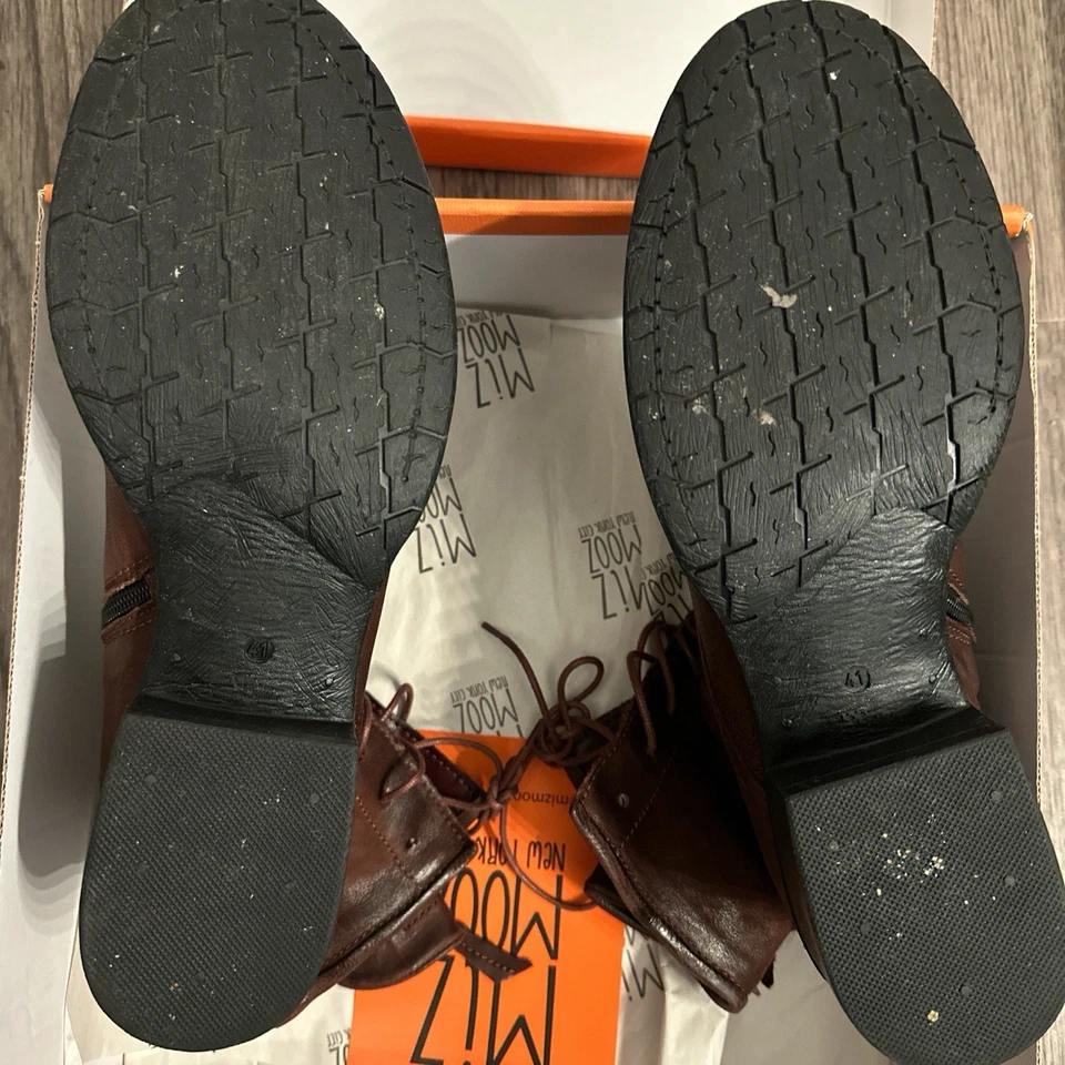 Женские сапоги Miz Mooz 40 бордовая кожа викторианские каблуки ботильоны - Изображение 3 из 4