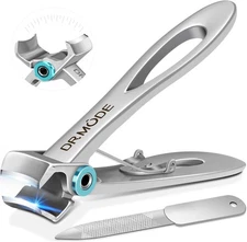 DRMODE Nail Clippers for Men Thick Nails -Heavy Duty Large Toenail Silver 