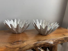 2 Silver Colored Snack bowls