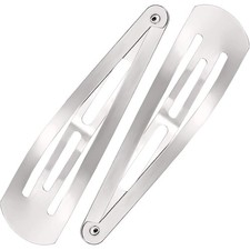 WILLBOND 30 Pieces 3.1 Inch Large Metal Snap Hair Clips Nonslip Silver