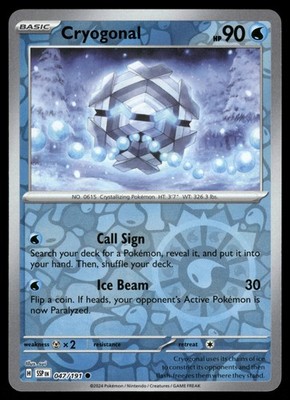 Cryogonal 047/191 SSP SV08: Surging Sparks Reverse Holo NM