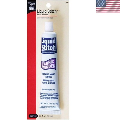 Liquid Stitch Fabric Mender 1.69 oz - Quick Drying Clear Adhesive for Fabrics
